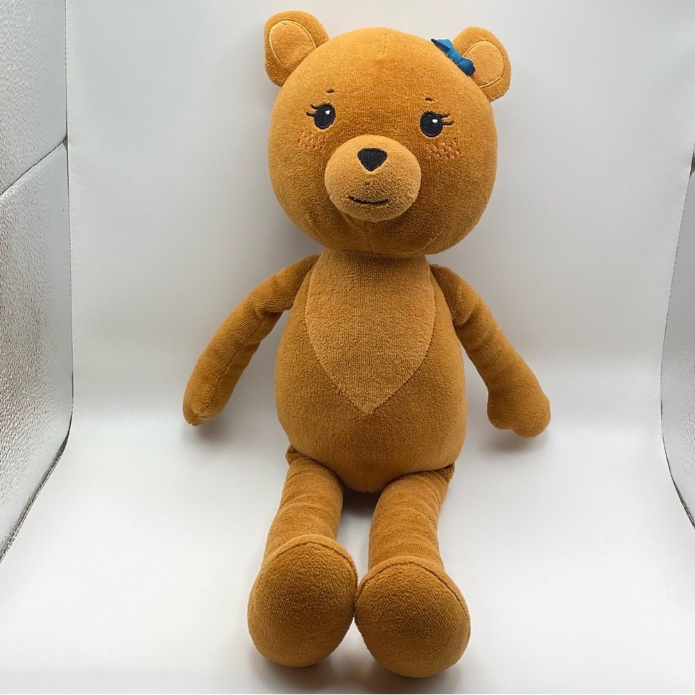 Matilda Jane Kid's Plush Teddy Bear w/ Blue Bow No Outfit 19” Clean Retired